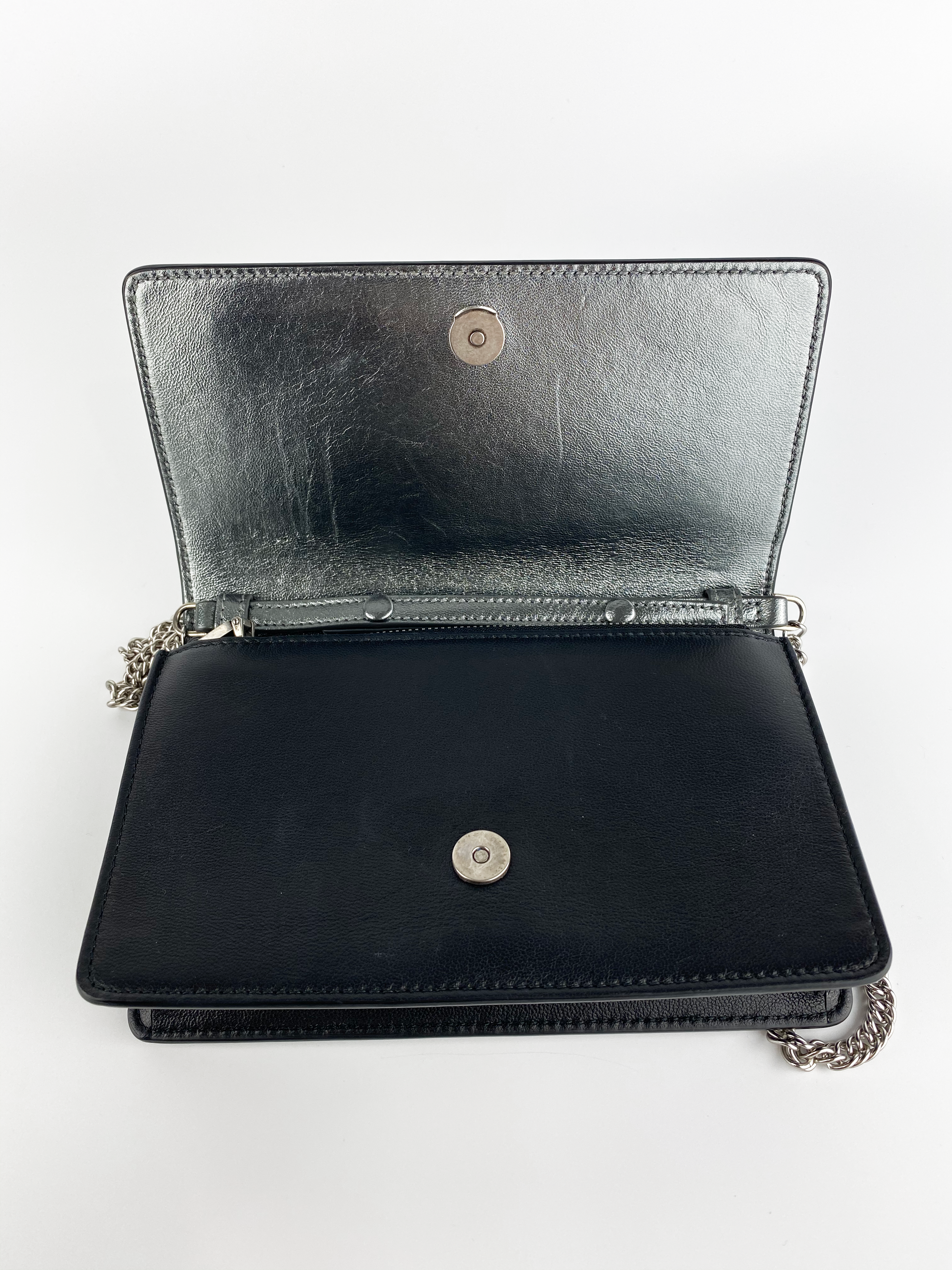 Givenchy Black Emblem Chain Clutch