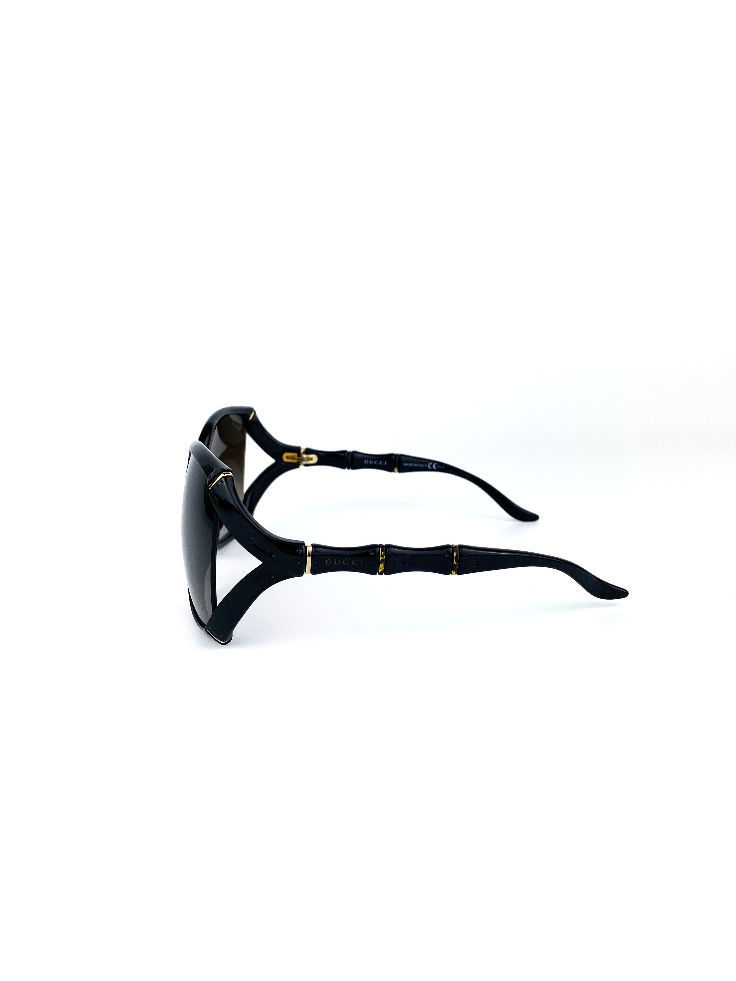 Gucci Black Bamboo Effect Oversized Sunglasses – Votre Luxe