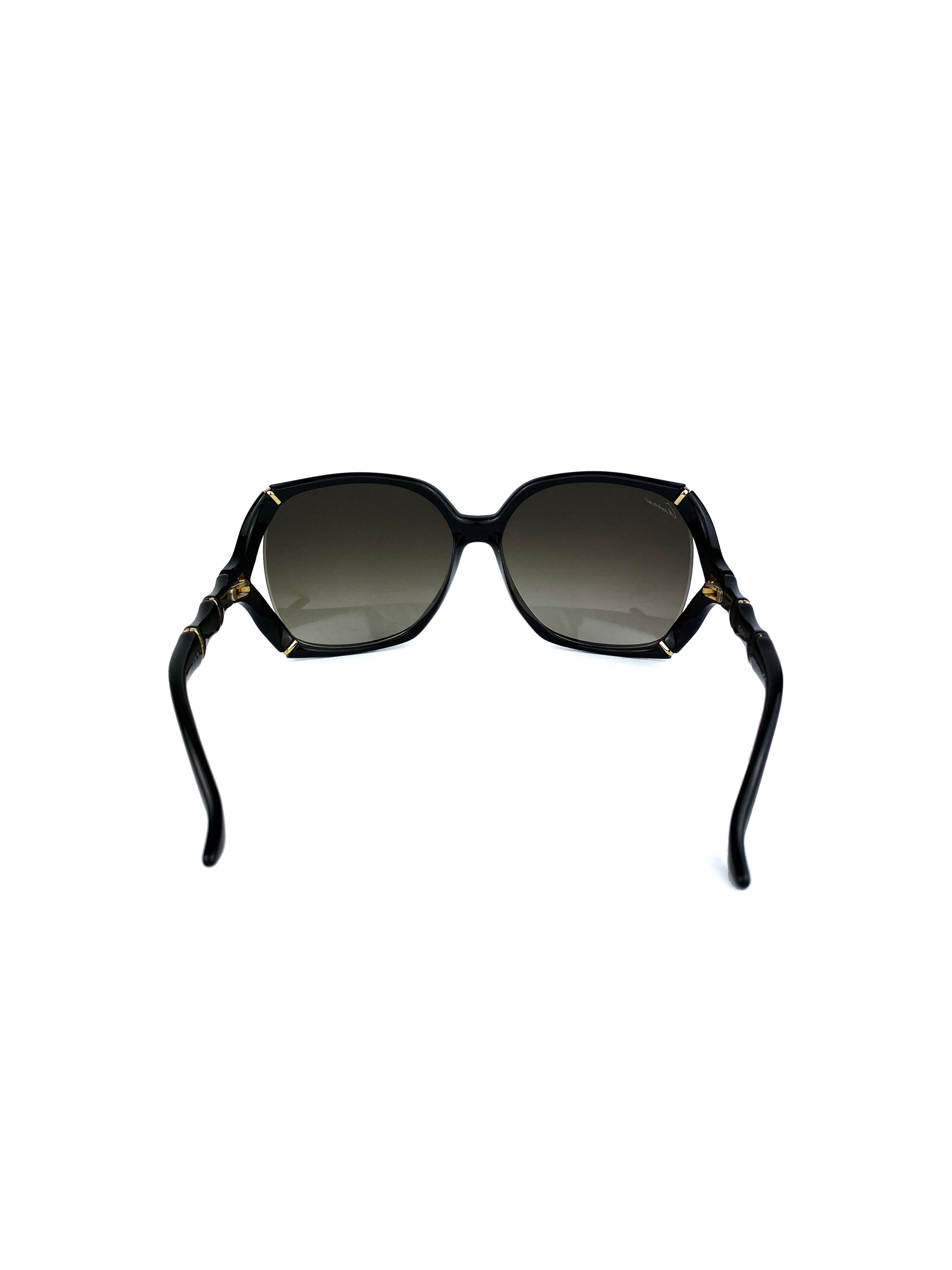 Gucci Black Bamboo Effect Oversized Sunglasses