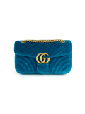 Gucci Teal Velvet Marmont Bag