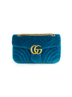 Gucci Teal Velvet Marmont Bag