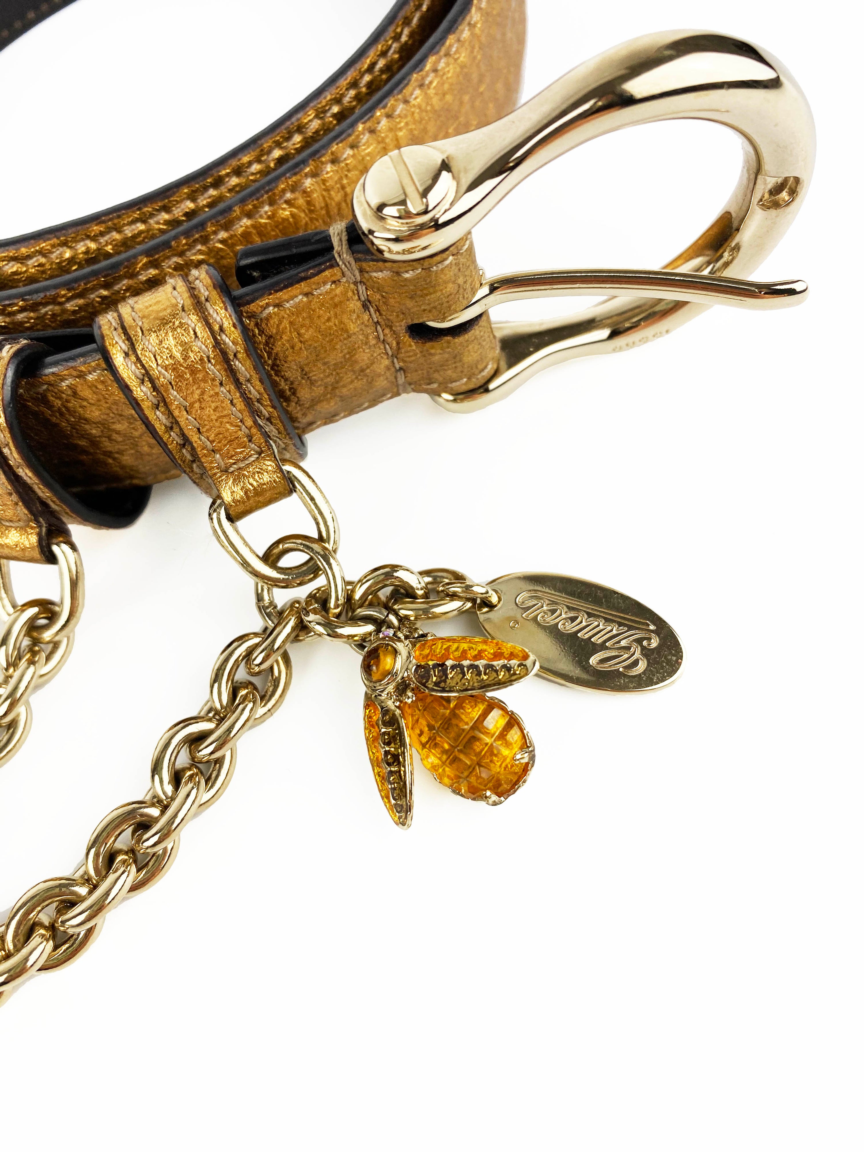 Gucci Bronze Bee Belt 80
