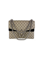 Gucci Dionysus Monogram Bag with Black Suede Trim
