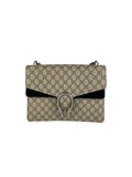 Gucci Dionysus Monogram Bag with Black Suede Trim