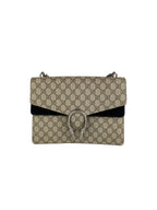 Gucci Dionysus Monogram Bag with Black Suede Trim