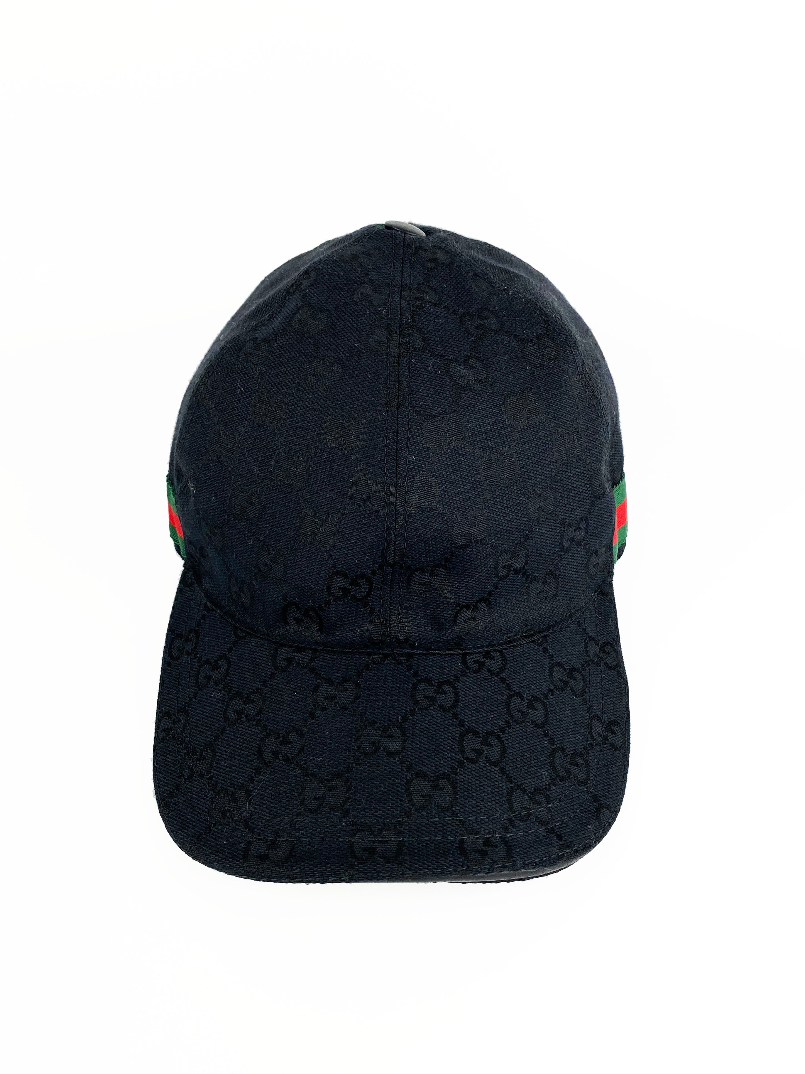 Gucci Original GG Canvas Baseball Hat with Web Black