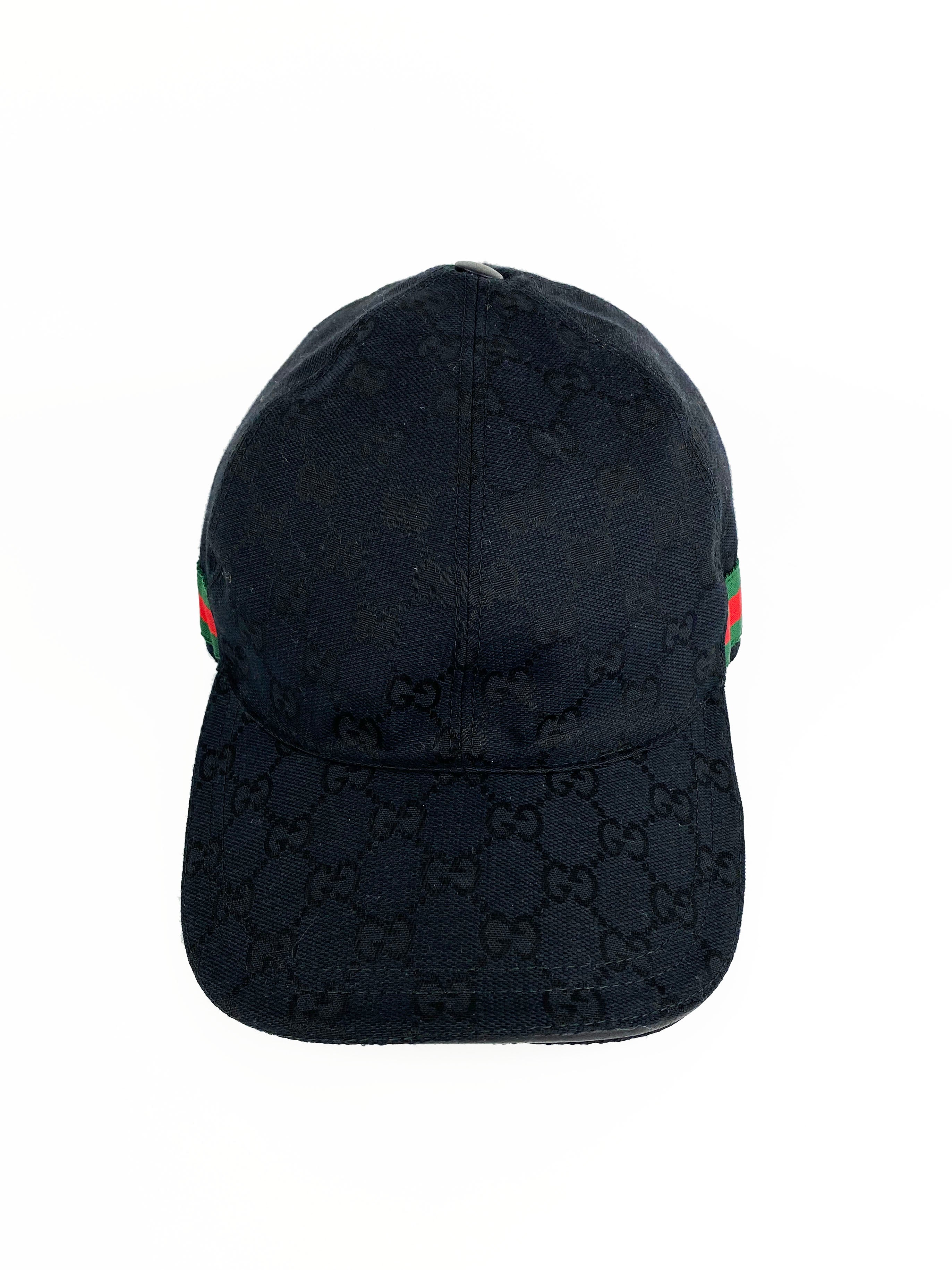 Gucci Original GG Black Web Baseball Hat XL