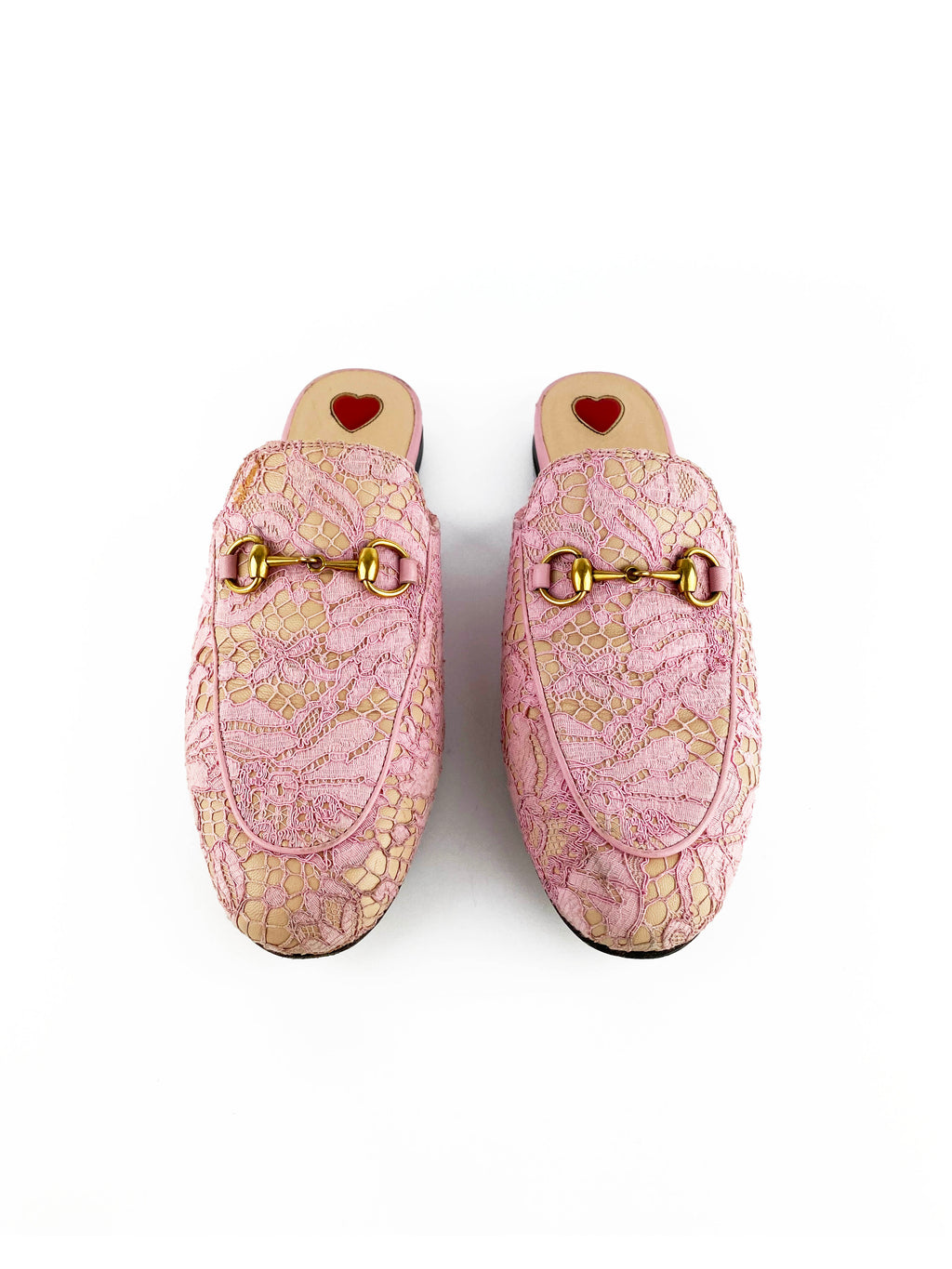 Gucci Pink Princetown Cloth Flats 36