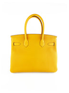 Hermes Jaune Amber Birkin 30 Bag