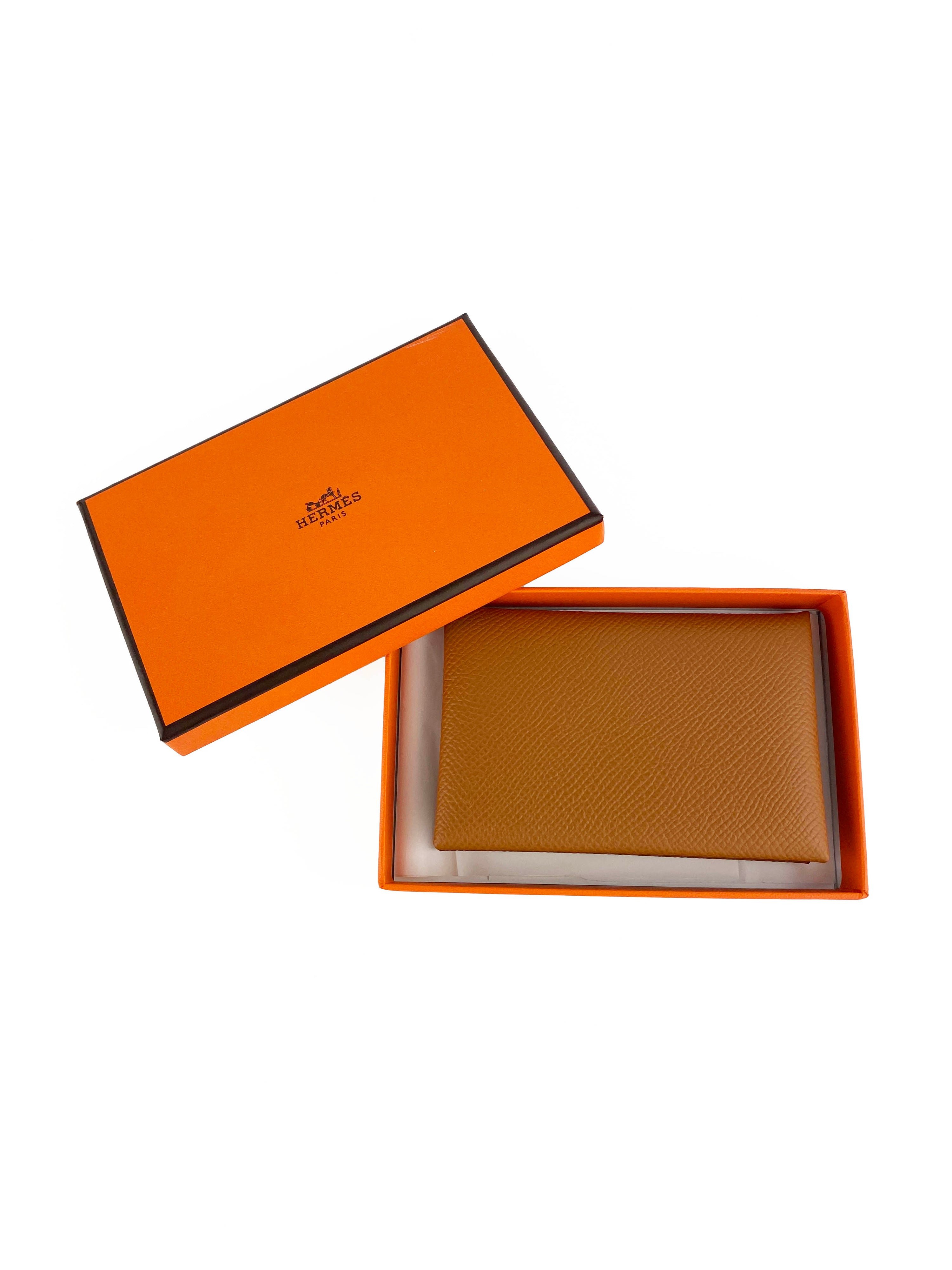 Hermes Gold Calvi Card Holder