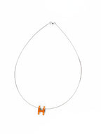 Hermes Orange Lacquer Pop H Pendant