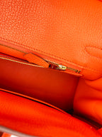 Hermes Orange Birkin 25 Bag