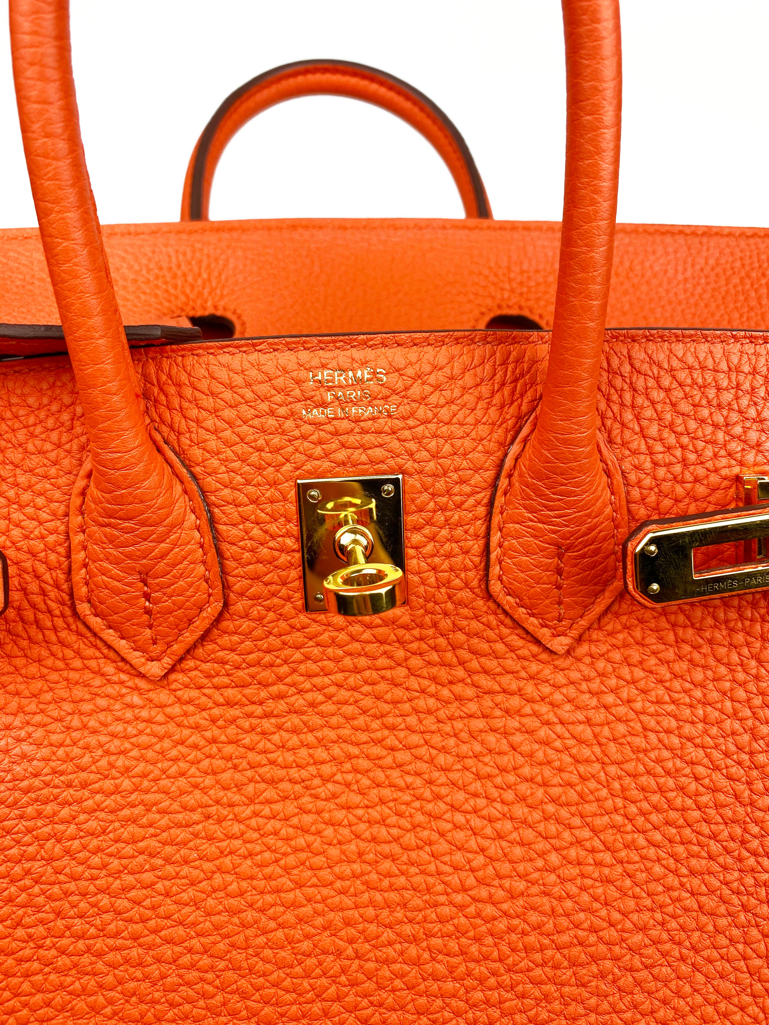 Hermes Orange Birkin 25 Bag