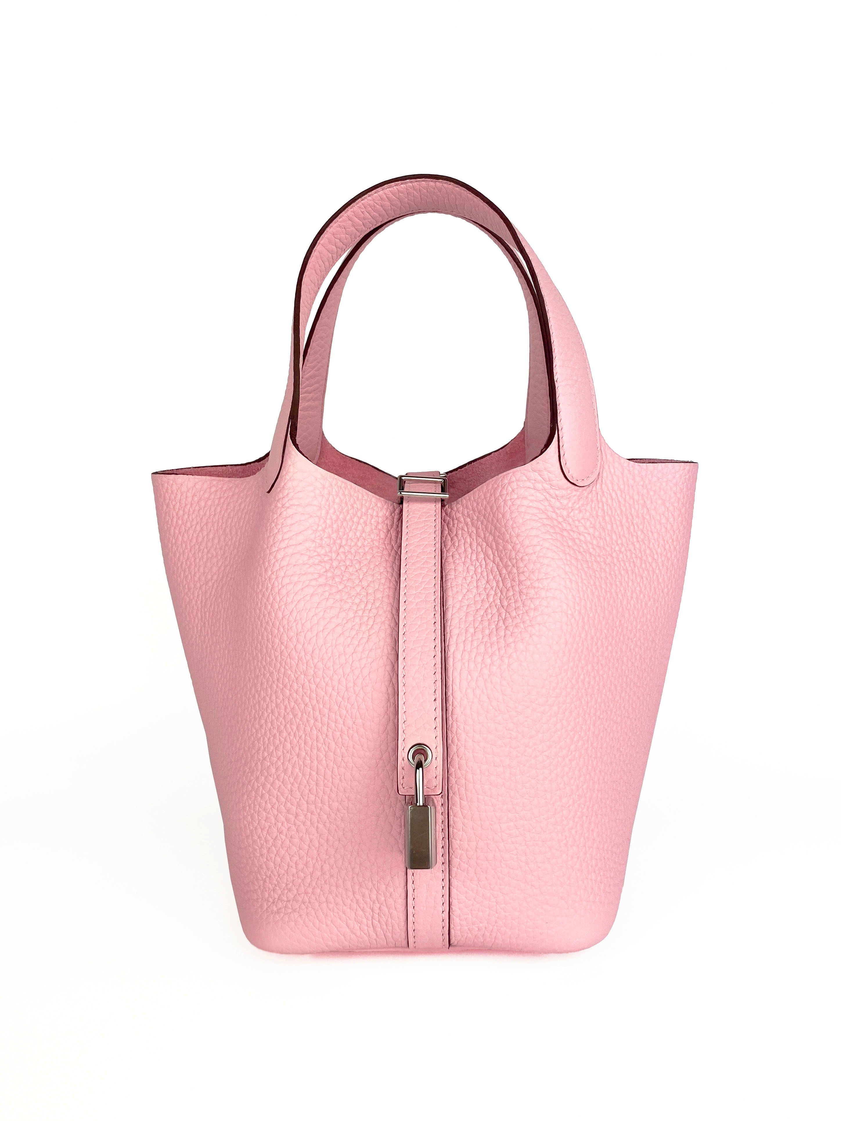 Hermes Rose Sakura Picotin Lock 18 Bag