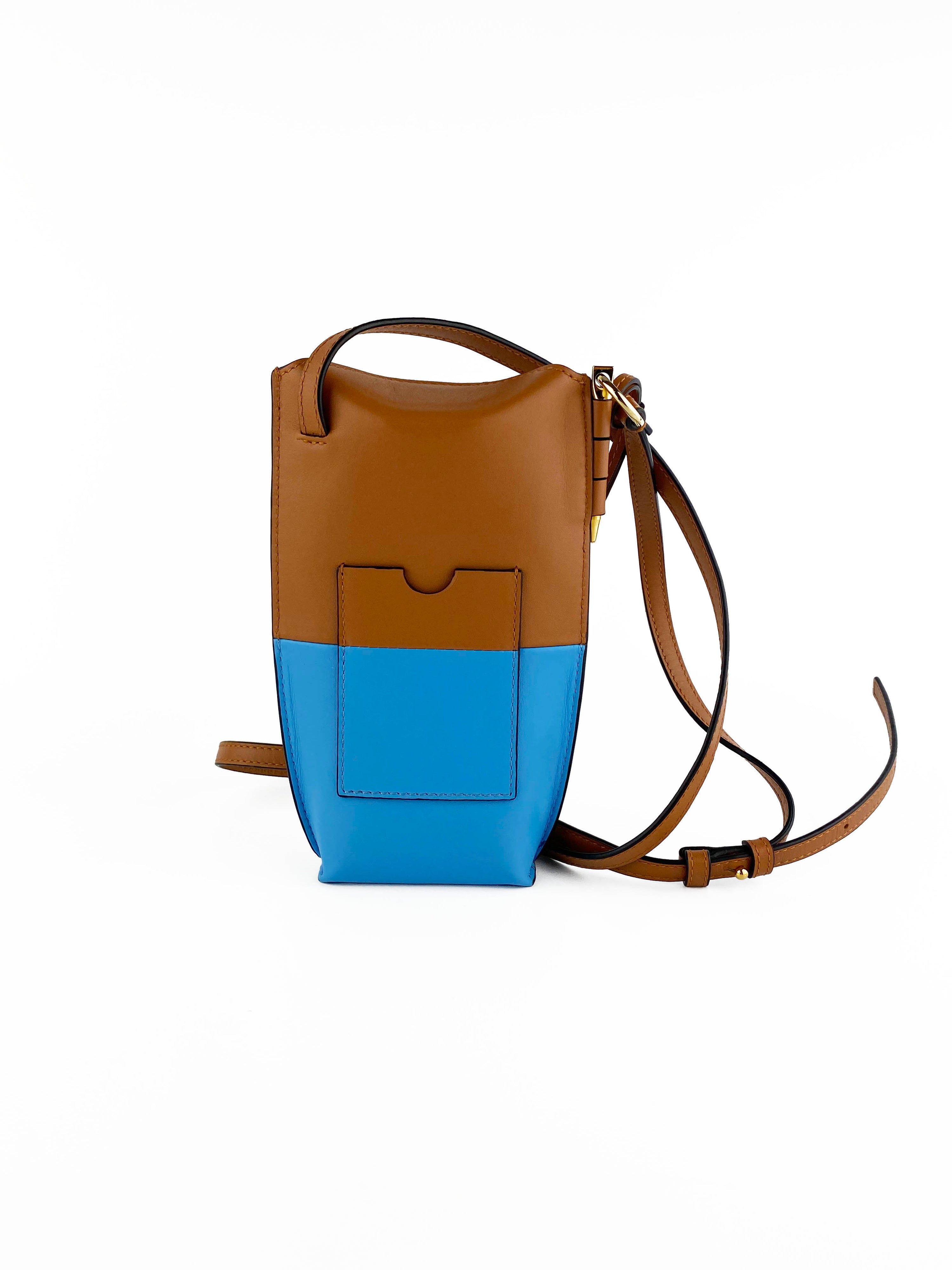 Loewe Blue and Tan Gate Pocket Bag