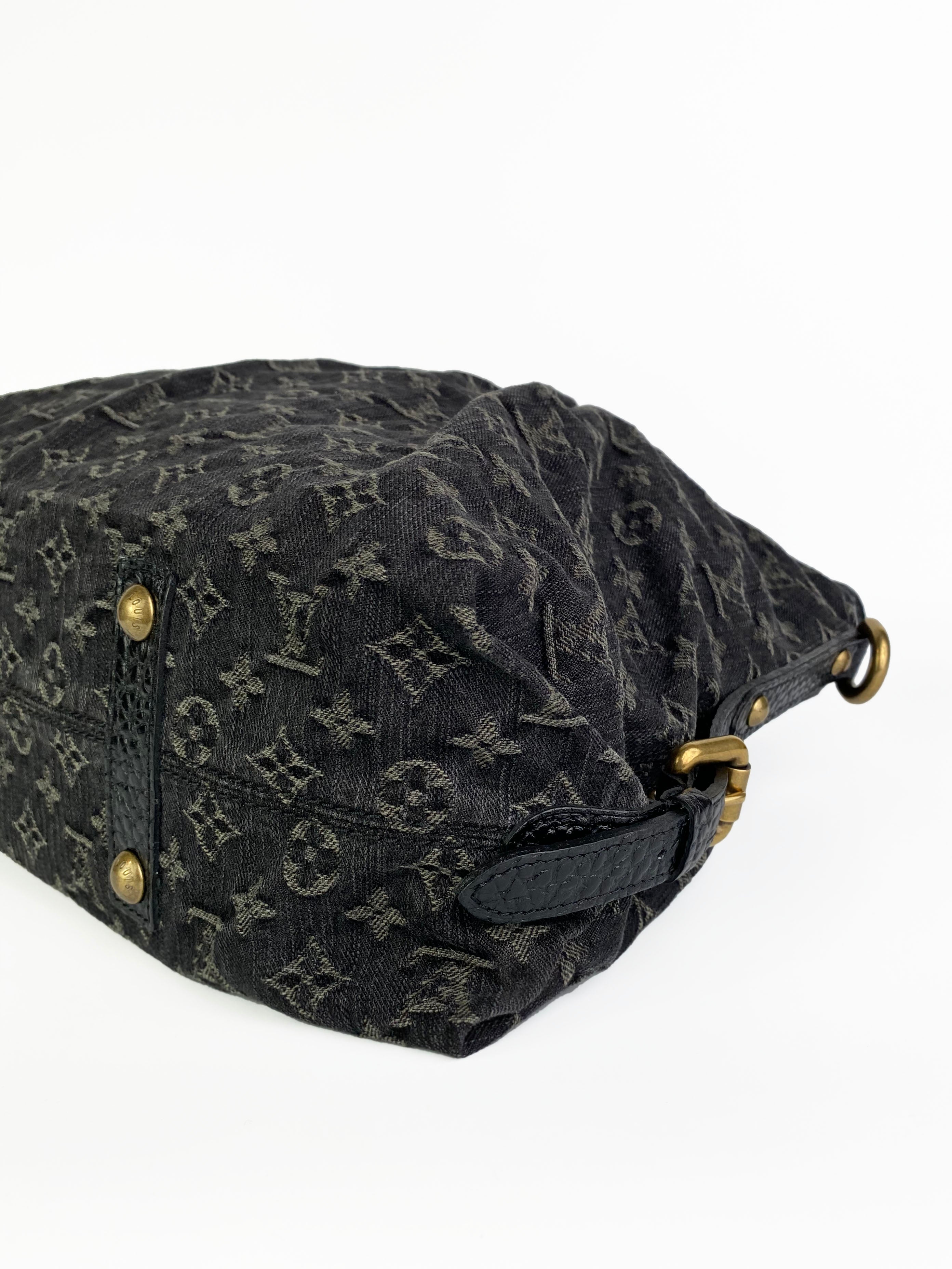 Louis Vuitton Vintage Black Denim Tote Bag
