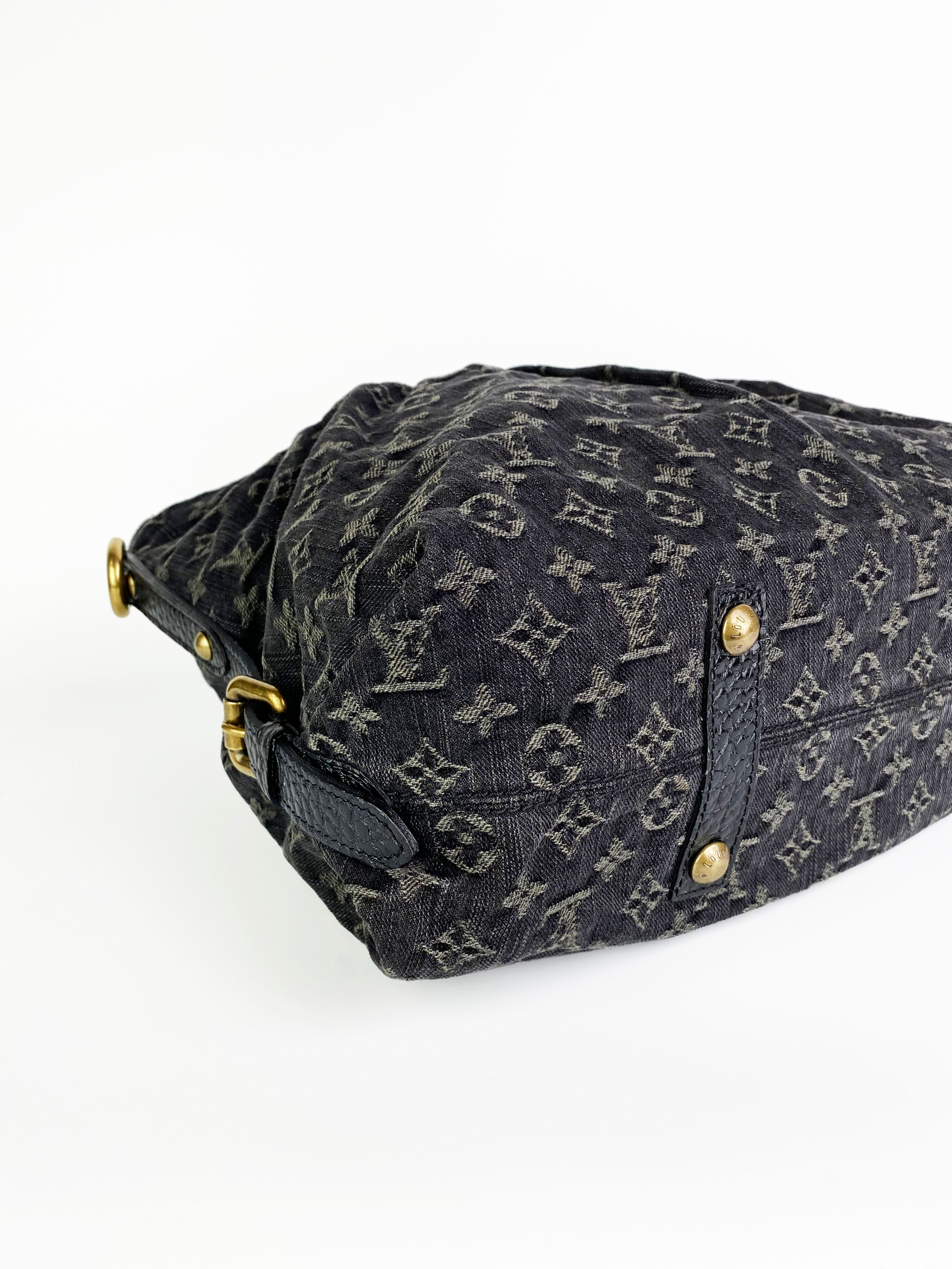 Louis Vuitton Vintage Black Denim Tote Bag