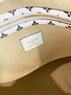 Louis Vuitton White & Khaki Speedy 30 Bag