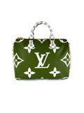 Louis Vuitton White & Khaki Speedy 30 Bag