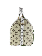 Louis Vuitton White & Khaki Speedy 30 Bag