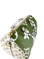 Louis Vuitton White & Khaki Speedy 30 Bag