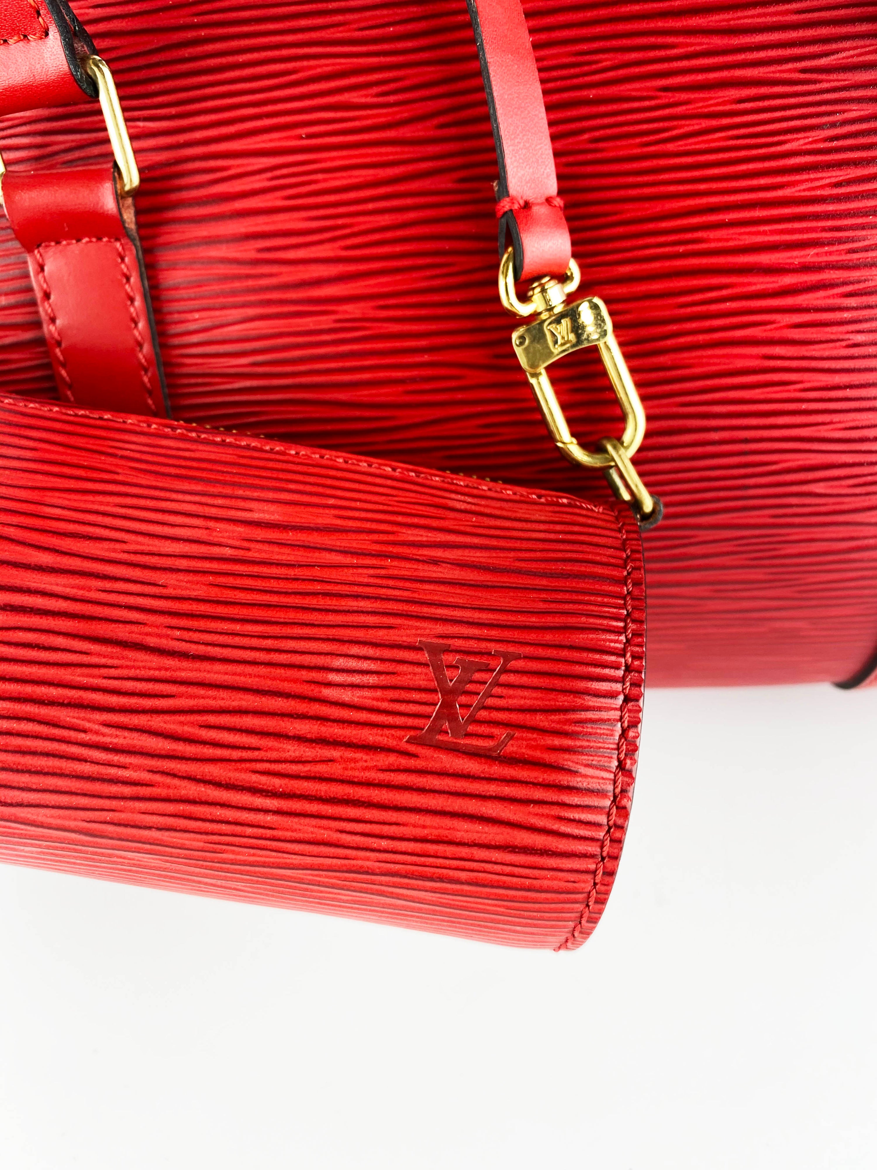 Louis Vuitton Red Epi Leather Soufflot Bag