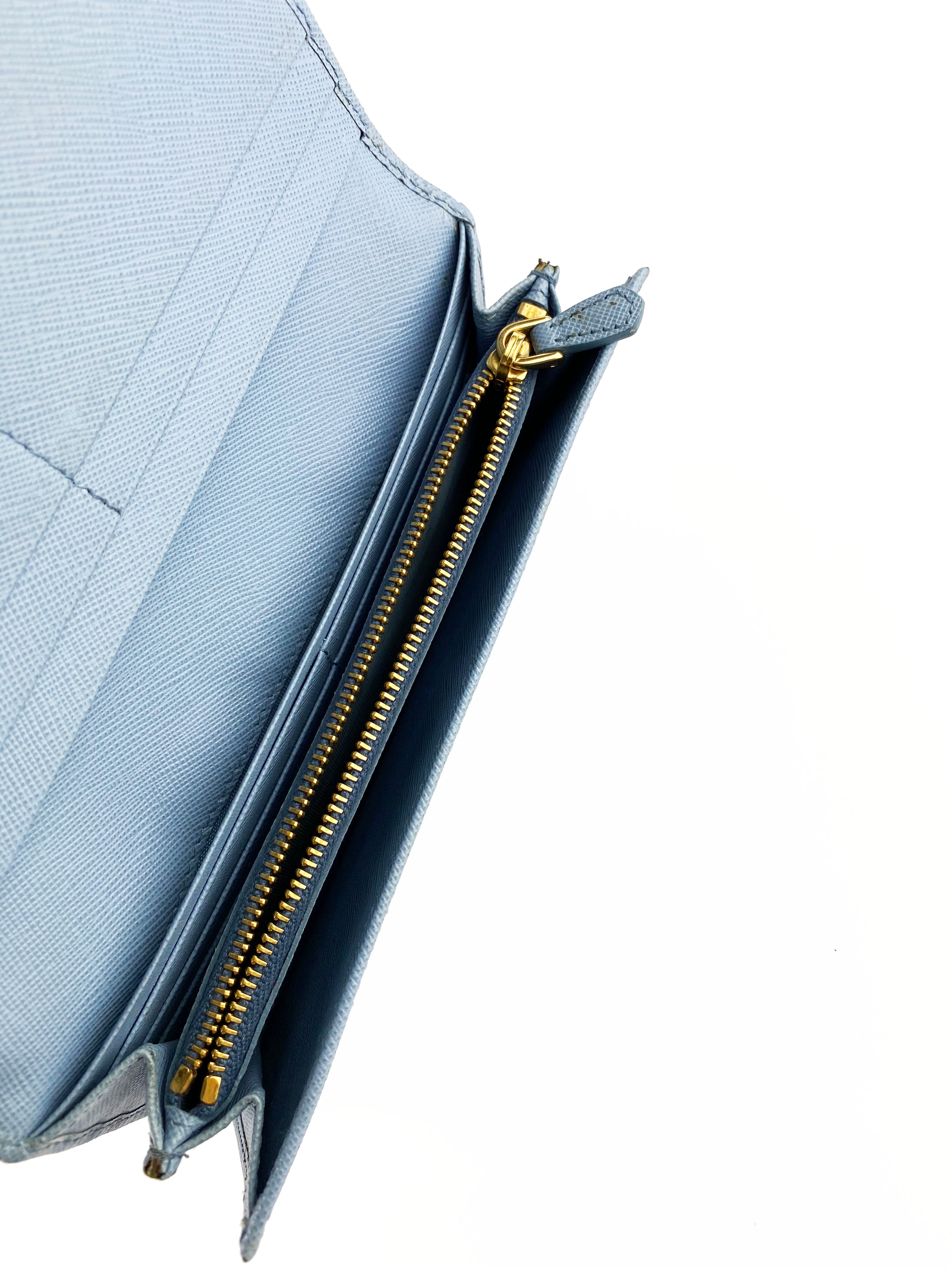 Prada Blue Saffiano Bow Flap Wallet – STYLISHTOP