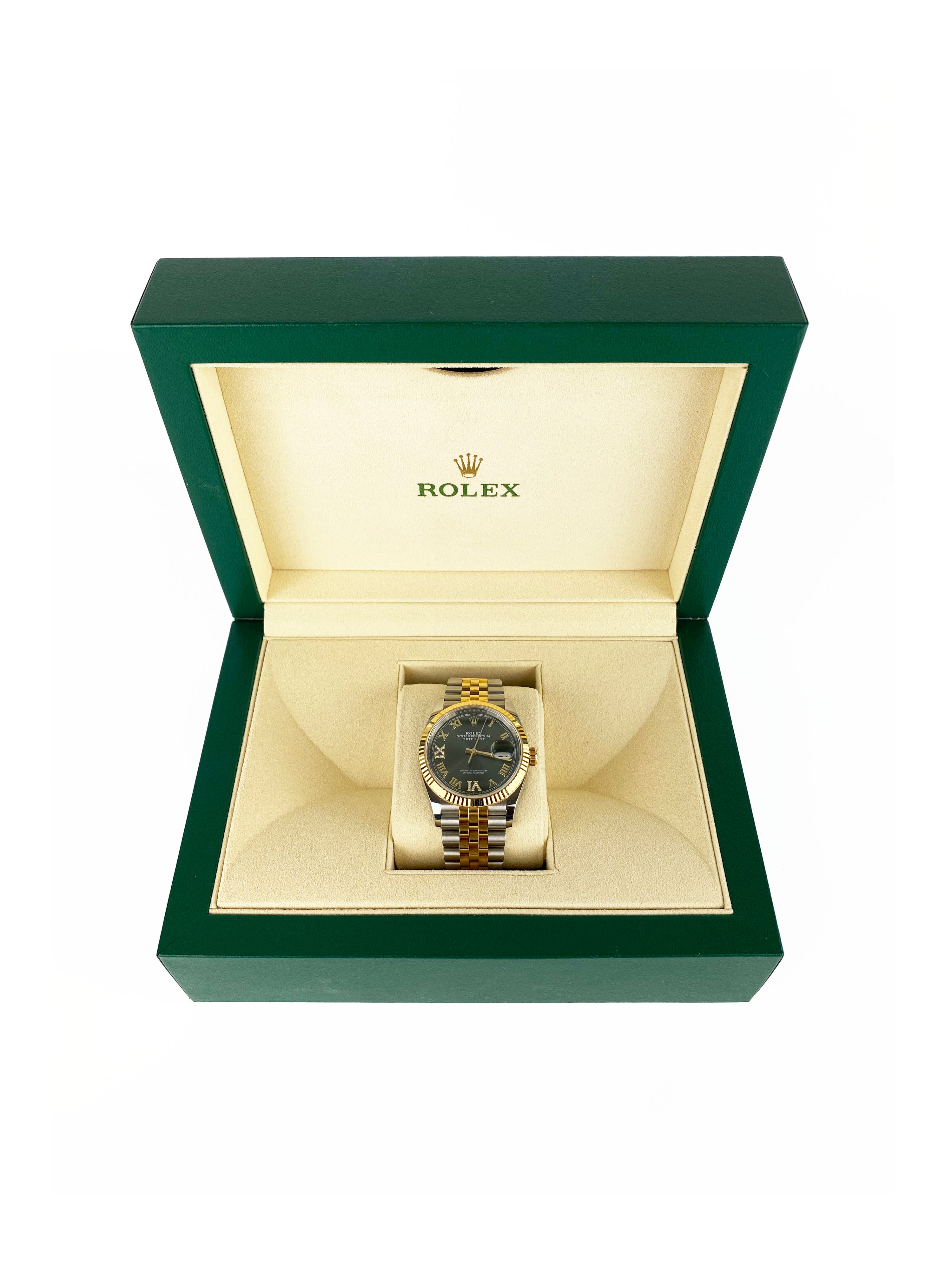 Rolex Datejust 36 Yellow Gold/Olive Green Oyster Perpetual Watch
