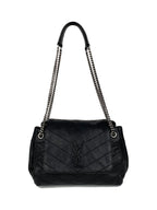 Saint Laurent Black Crinkled Leather Nolita Bag