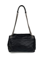 Saint Laurent Black Crinkled Leather Nolita Bag