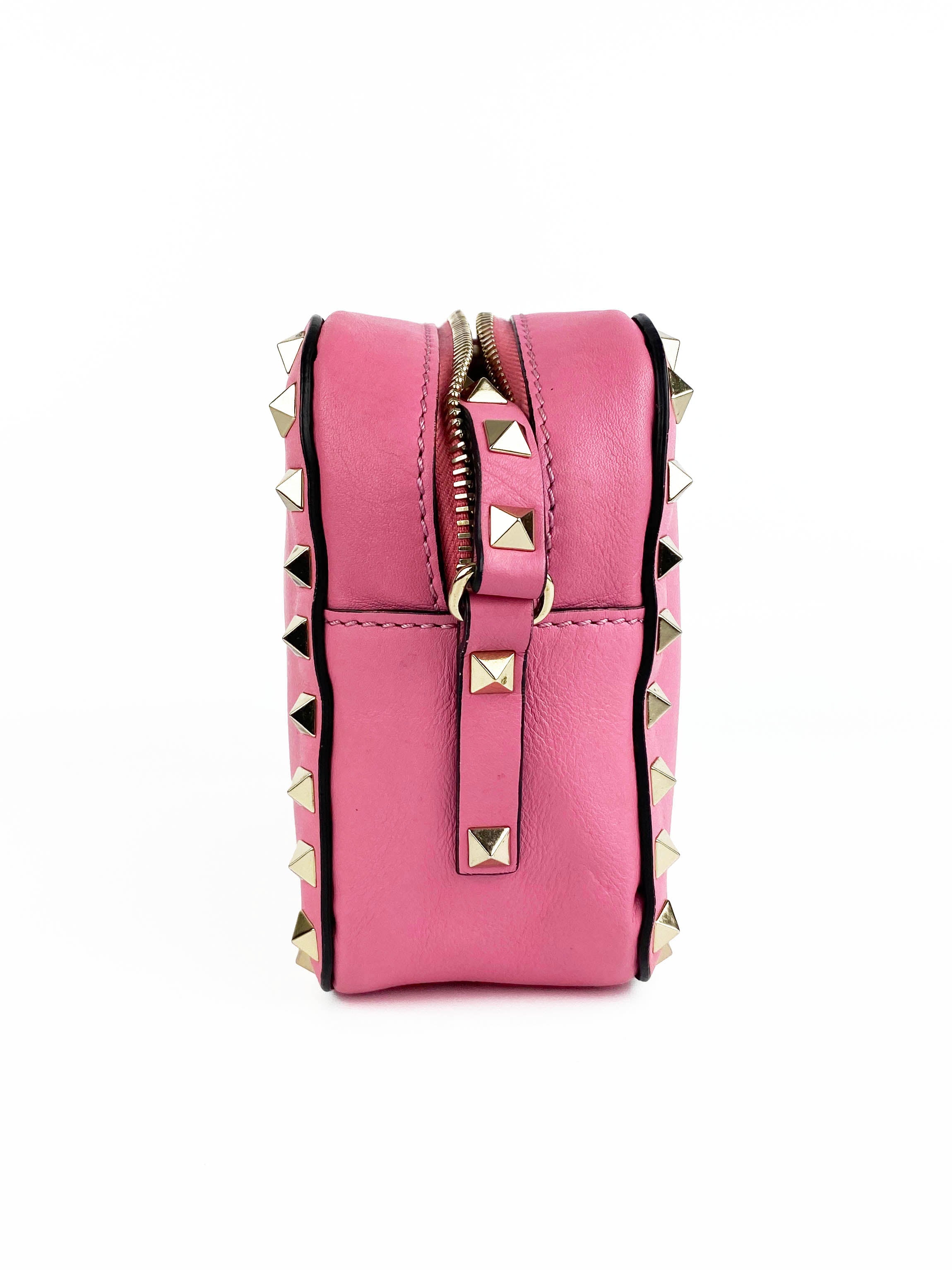 Valentino Garavani Pink Rockstud Camera Bag
