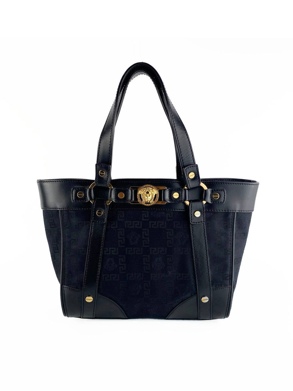 Versace Black Nylon Tote