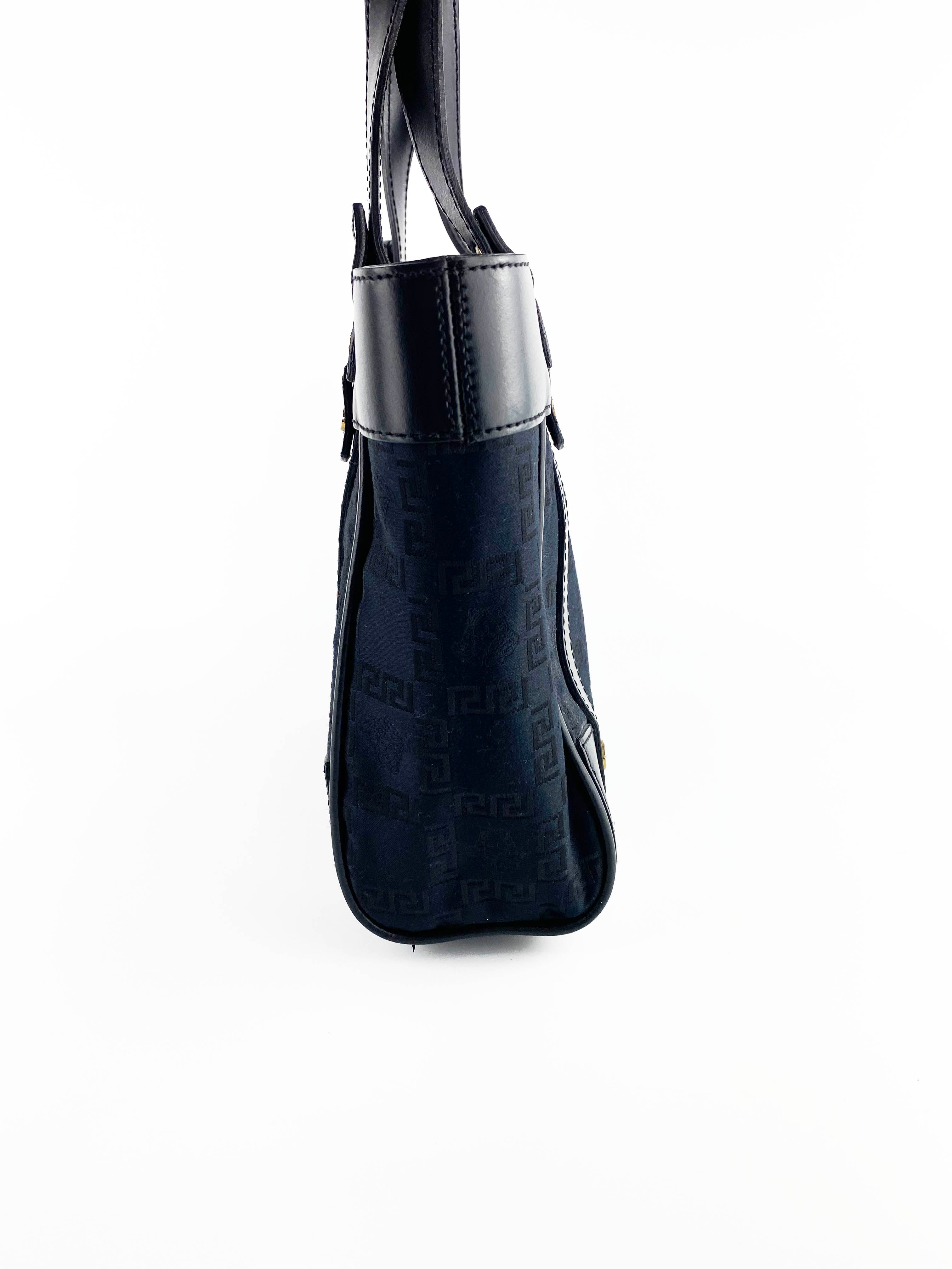 Versace Black Nylon Tote