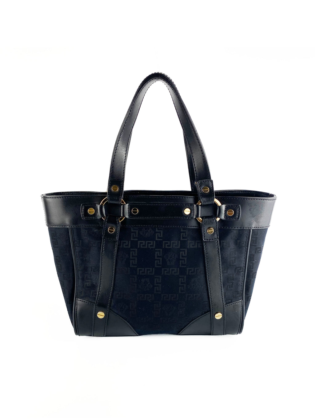 Versace Black Nylon Tote