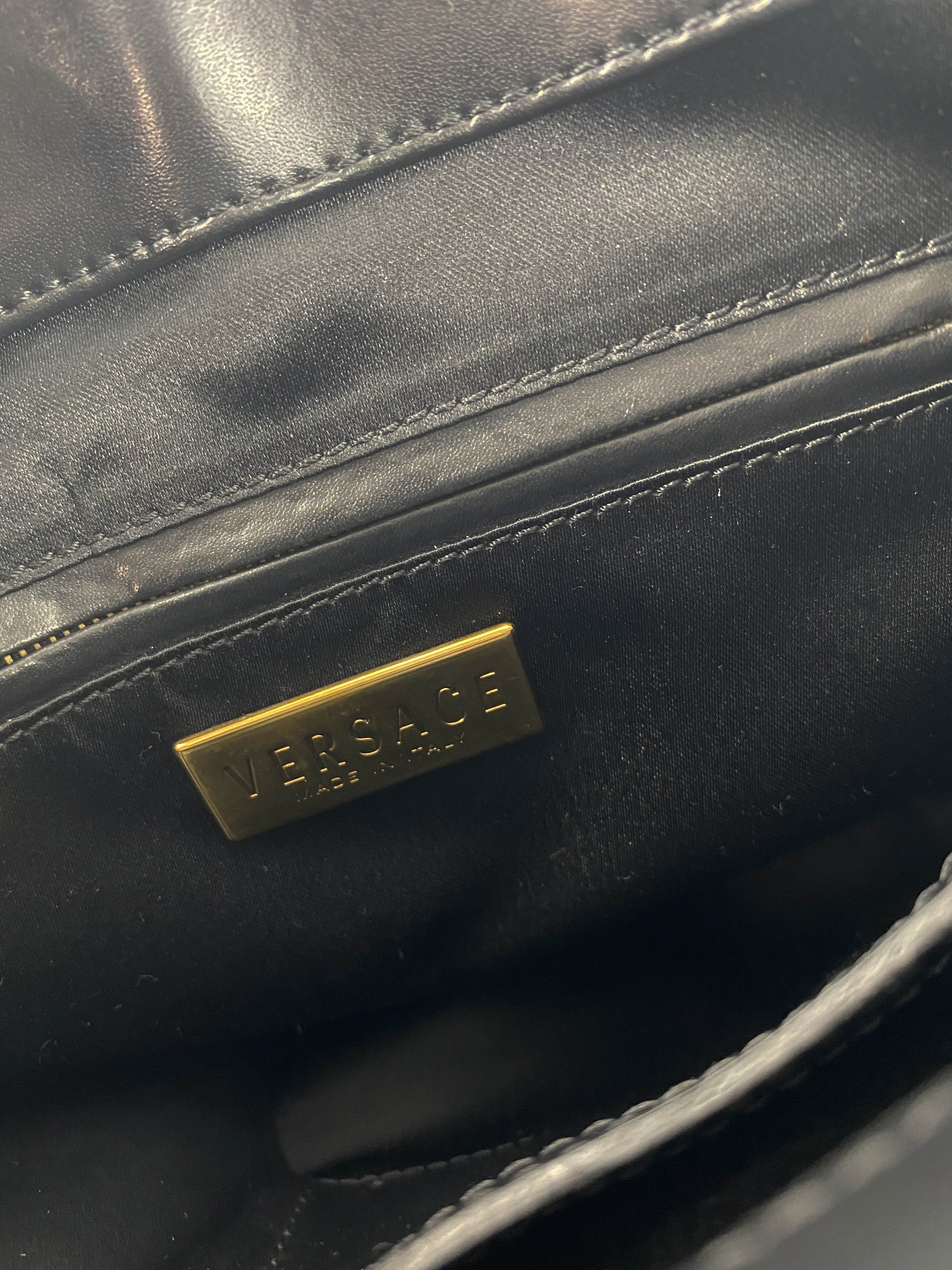 Versace Black Nylon Tote