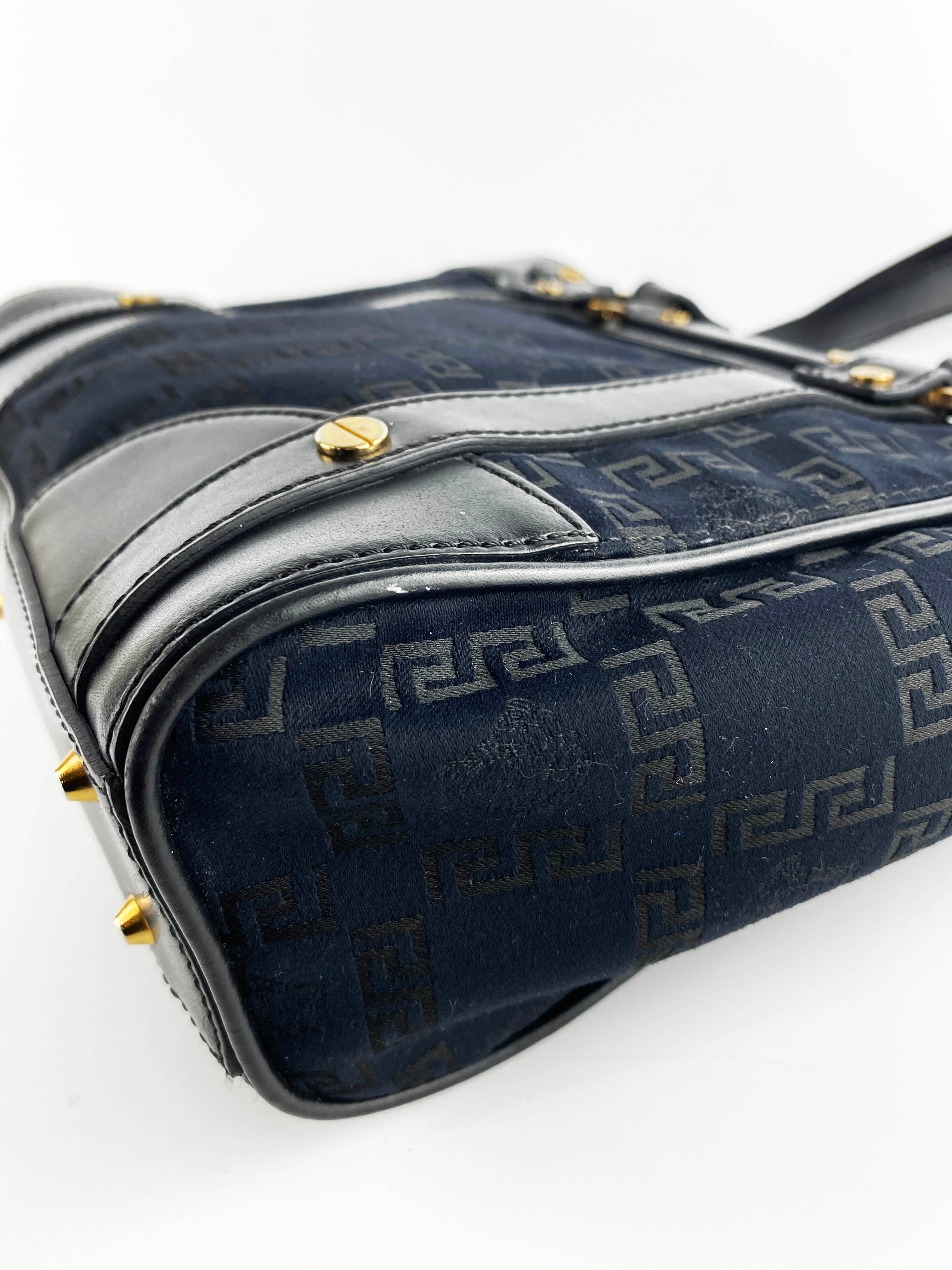 Versace Black Nylon Tote