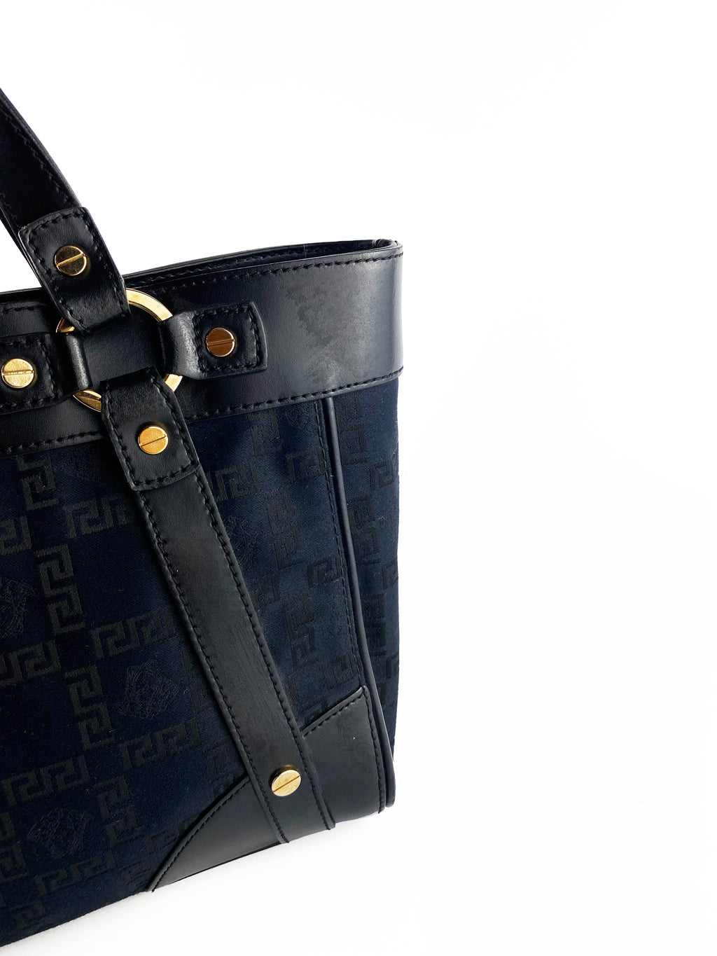 Versace Black Nylon Tote